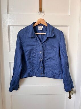 Talbots Blue Linen Jacket